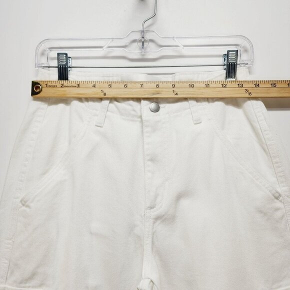 Albina Dotti cargo jeans Womens 2/R White  With Green Back Pockets - Picture 5 of 12